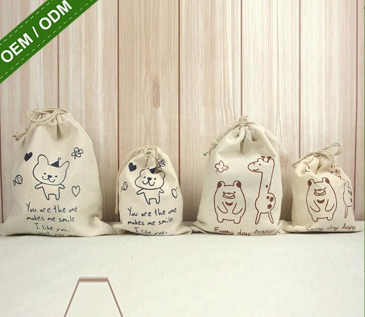 100% recycled organic cotton canvas calico drawstring bag with printing,custom print canvas cloth tote bags with printed