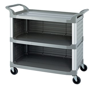 Multi - functiona l3 - Layer Plastic Dining Cart with Side Waste - Collecting Bins