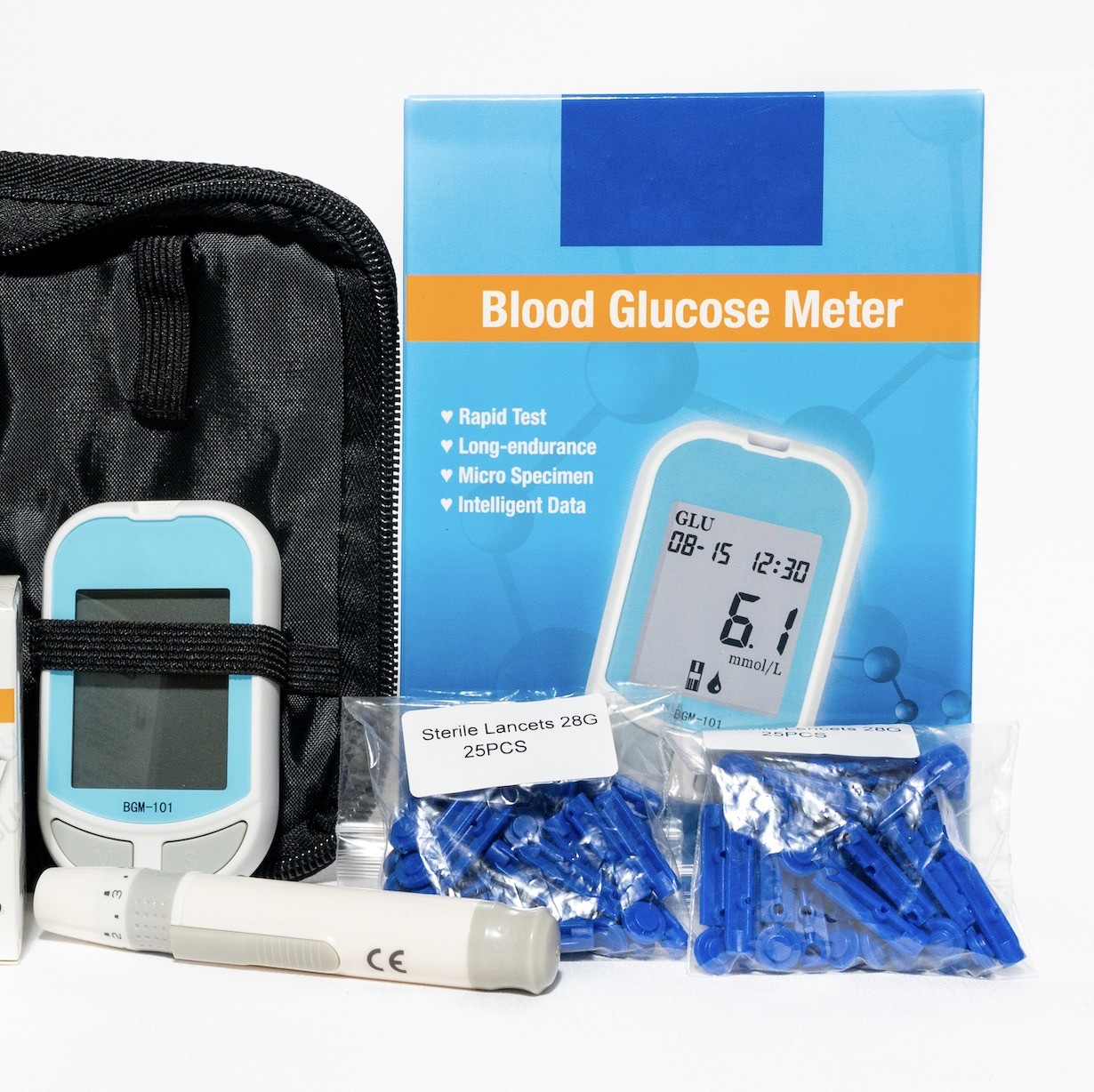 Large LCD Diabetes Test Meter Portable Blood Glucose Meter