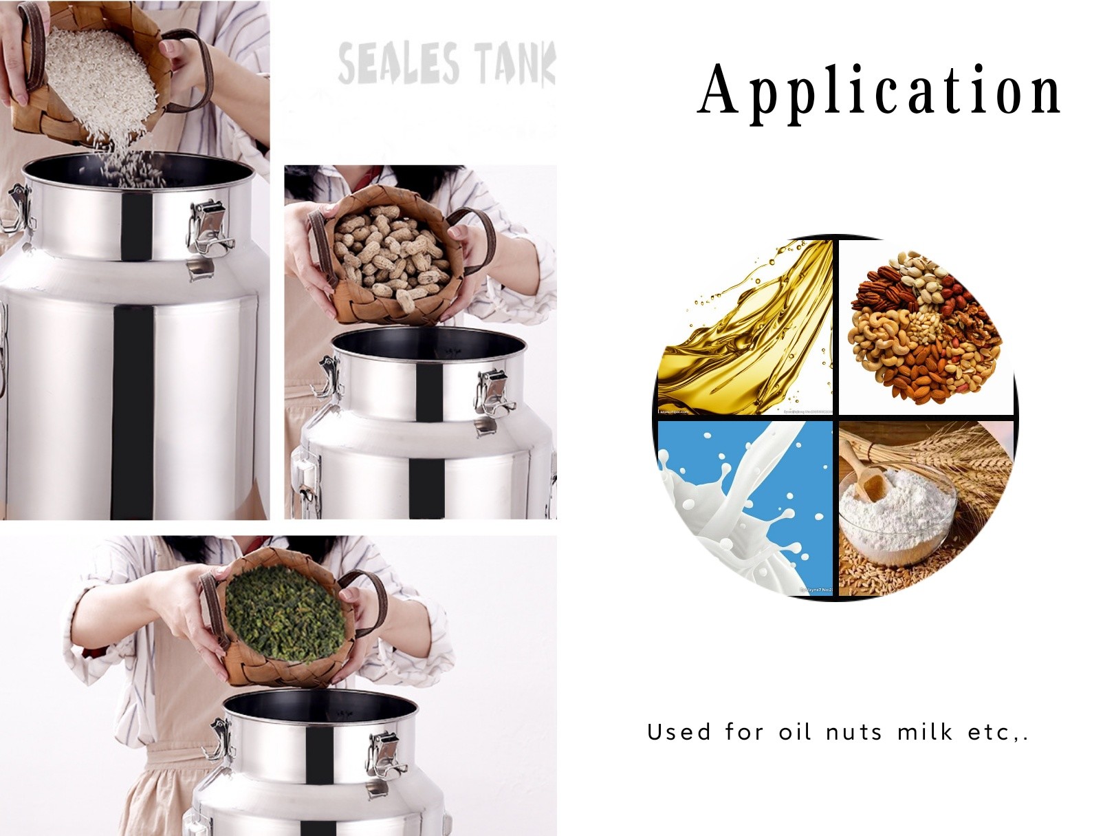 Polished 11L Stainless Steel Milk Can sanitary For Storaging