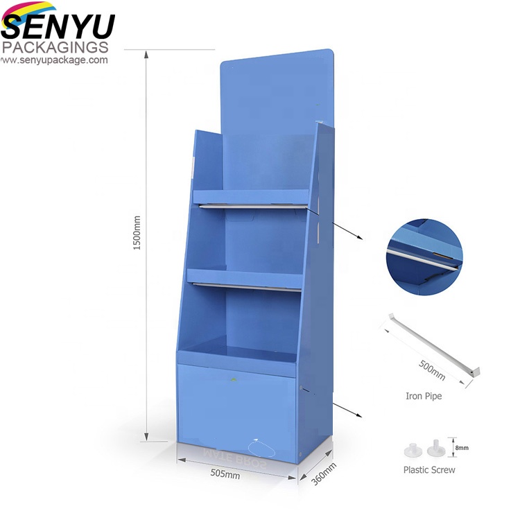 Template Cardboard Floor Display Stands for Mockup Custom Poster Folding Pop Up