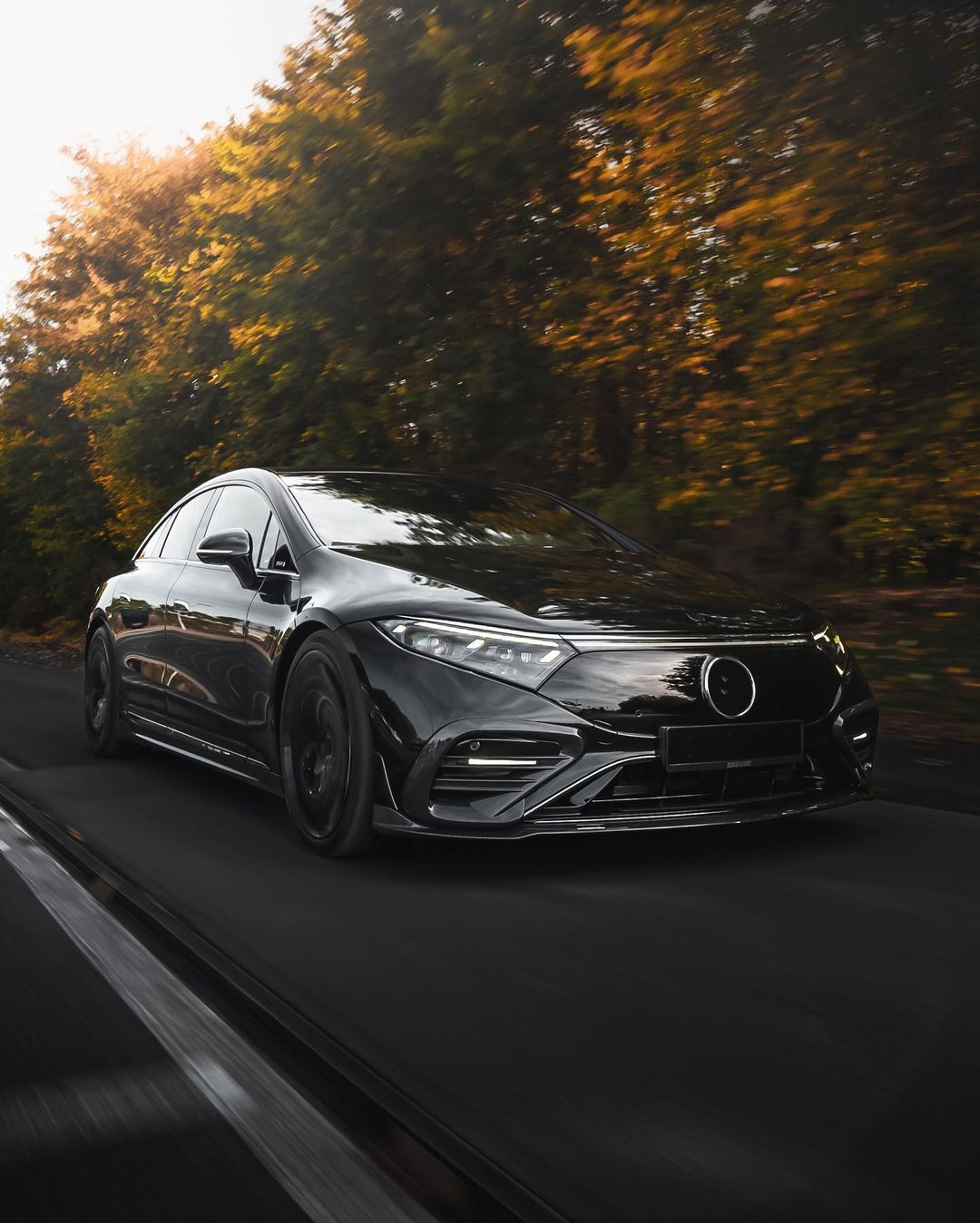 For Mercedes EQS Carbon Fiber Body Kit EQS Upgrade BS Style Carbon Fiber Front Lip Diffuser Spoiler Body Kit
