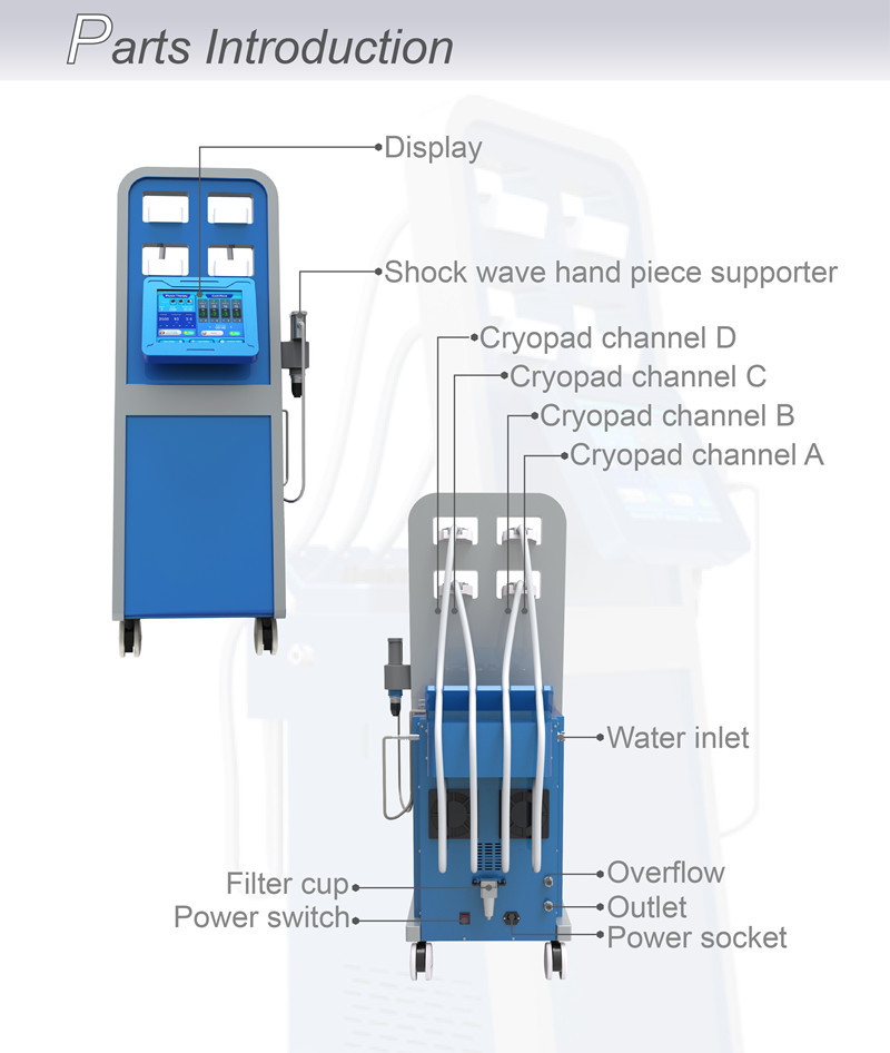 Cryolipolysis Fat Freezing Machine Combine CRYO And Shock Wave Therapy