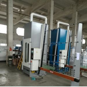 PLC Control System Vertical Glass Sandblaster Machine for Frosting and Sand