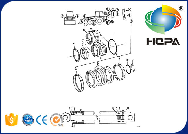 991/00027 991-00027 99100027 991 00027 Ram Dipper Cylinder Seal Kit For JCB 3C
