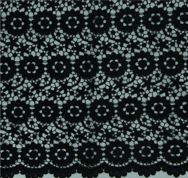 Chemical Lace Red Color Water Soluble Embroidery Fashion fabric for Apparel Accessories