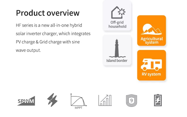 Solar 120v 63A Mppt Off Grid Inverter Growatt 5kw Off Grid Without Battery