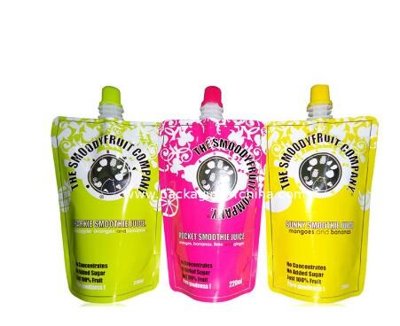 Custom Printing Stand Up 500Ml Reusable Plastic Spout Bag for Jucie Packing
