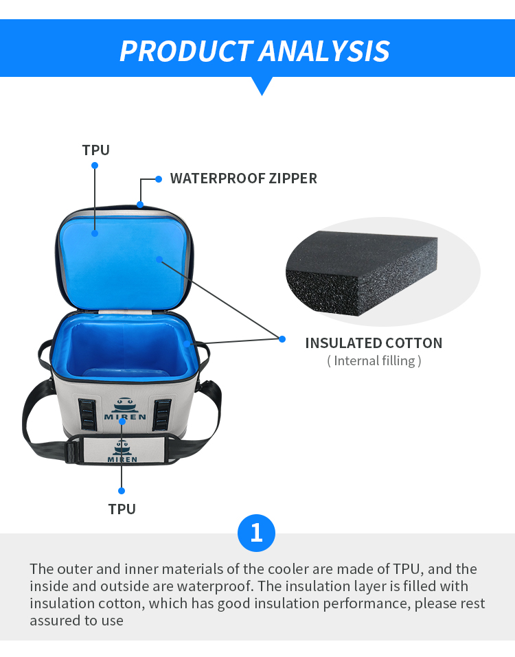 Soft TPU Thermal Insulation Cooler Bag For Outdoor Camping Picnic Lunch