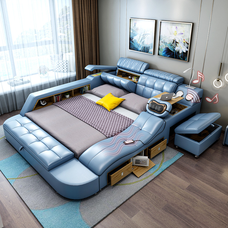 ISO9001 King Queen Size Platform Bed Frame Multifunctional Bedroom Furniture