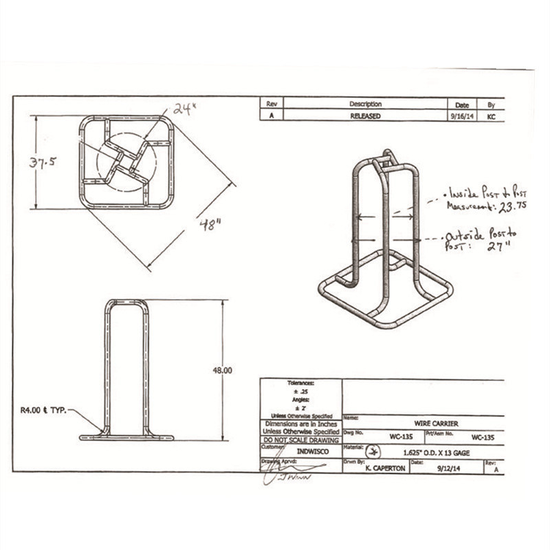 Heavy Duty Wire Transport High Strength Square Base Welded Steel Coil Carrier