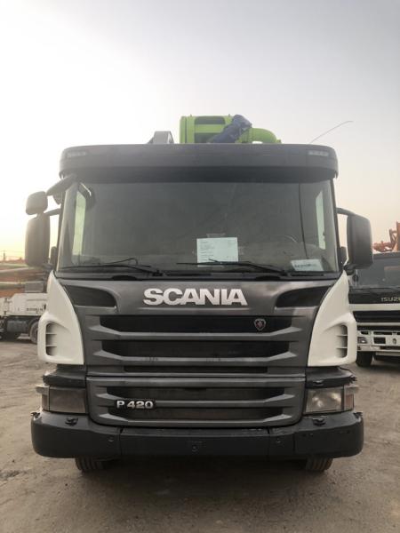 Renewed Beton Pump X Leg Scania Second Hand Truck Green Color 56M