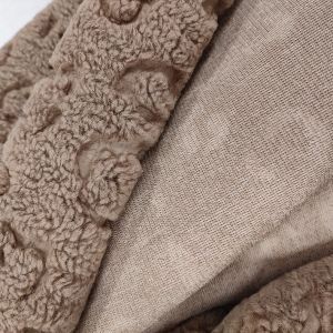 Plush Throw Dyed Sherpa Fleece Single Sided Fabric Embossed
