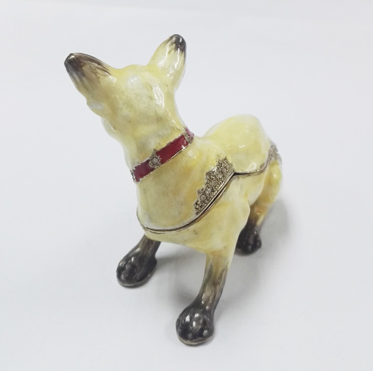 dog alloy jewelry box decorative metal keepsake box fashion trinket box home decorative