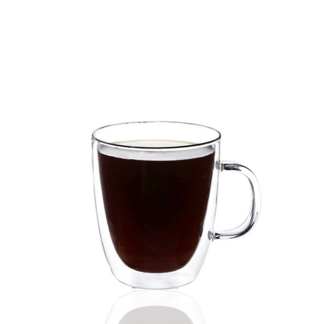 300ml 350ml Hot Selling High Borosilicate Handle Heat Resistant Double Wall Clear Coffee Glass