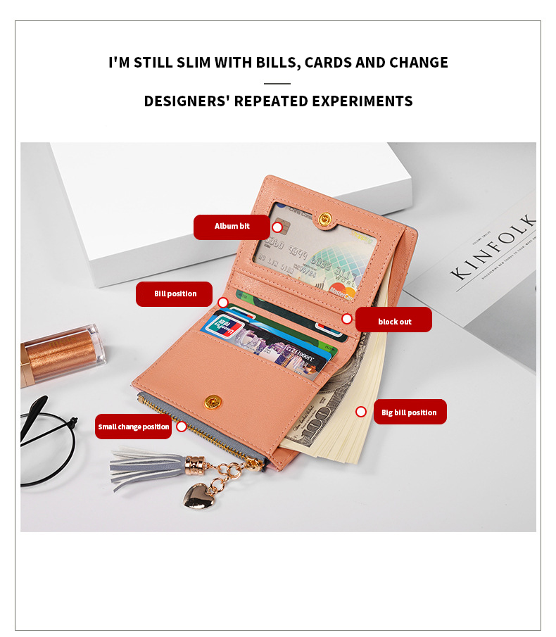 Anti-Theft Zipper Wallet Women Wallet Women Coin Purse Short Wallet For Women Fashionable