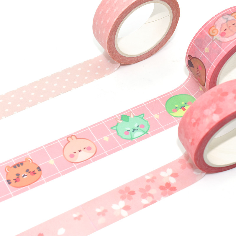 Custom Japanese Decorative Washi Tape Printed Masking Waterproof DIY Washi Tape