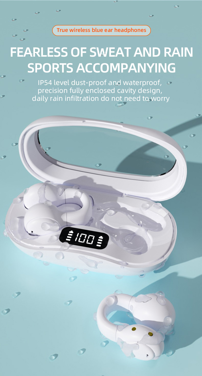 Sport Meeting Running Headset Bone Conduction Wireless Earphones with LED Display