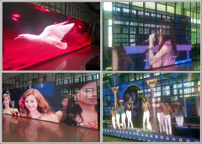 Aluminum Cabinet Large Led Screen Curtain , Led Panel Screen Evironment Protection