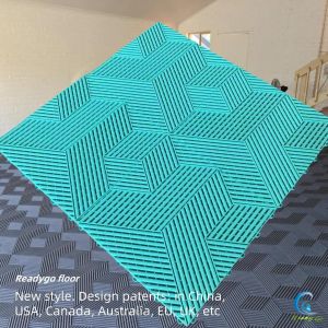 Modern Square Matte Surface Garage Floor Tiles in Grey