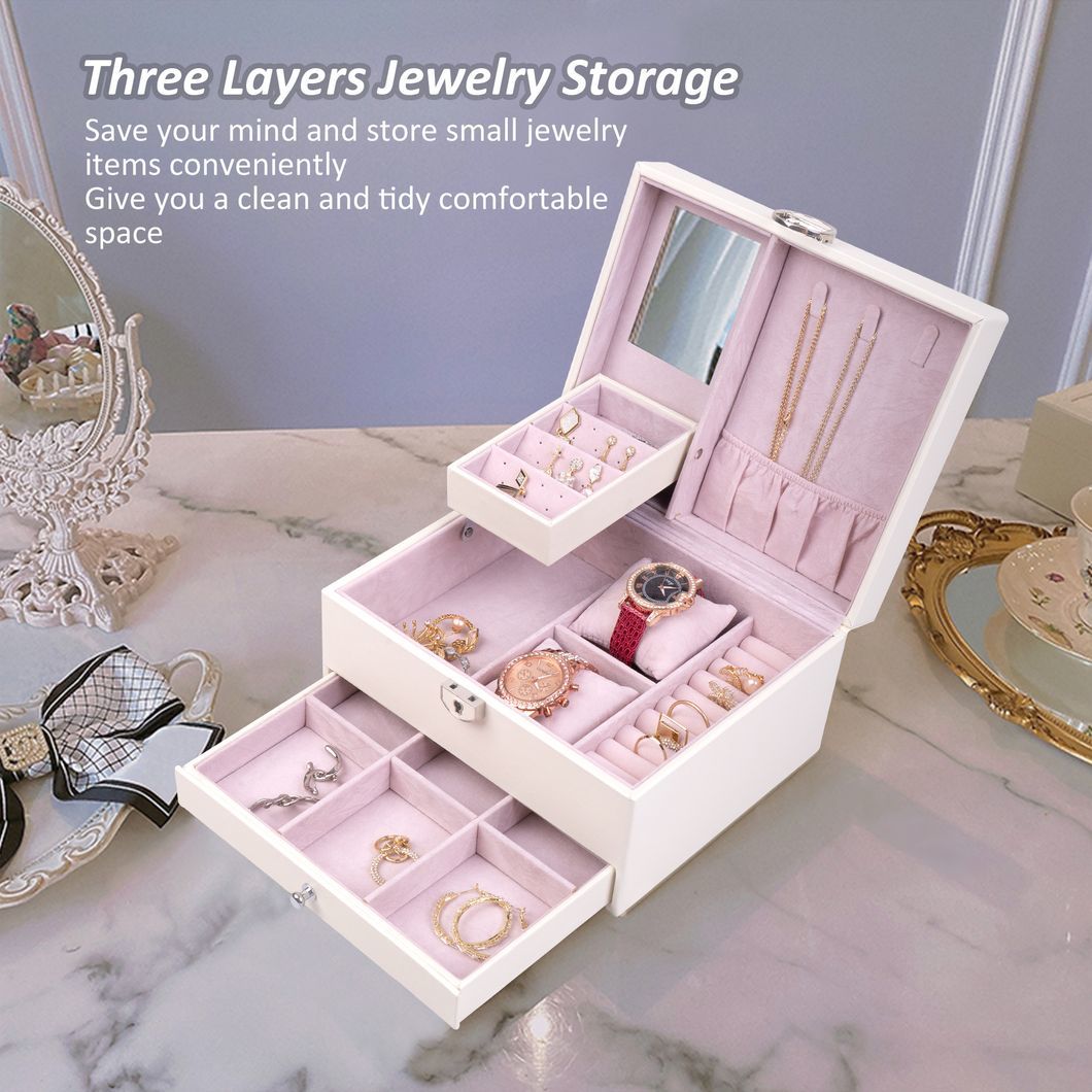 Luxury PU Leather Flannel Packaging Packing Storage Gift Box Case for Ring Earring Pendant Necklace Bracelet Bracelet Watch Cigar Perfume Jewelry Jewellery Set