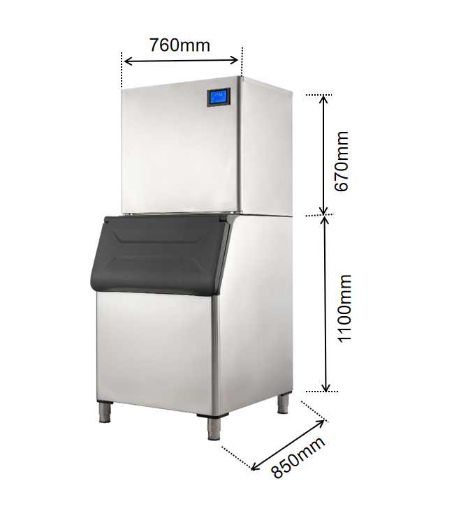 300-500kg/24h Automatic Ice Cube Maker for Cooling Drinks in Stainless Steel Material