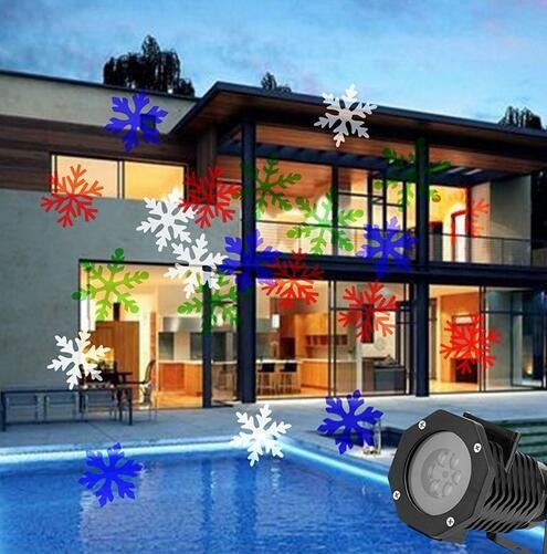 LED Light Moving Snowflake Landscape Laser Projector Lamp Outdoor Garden Xmas