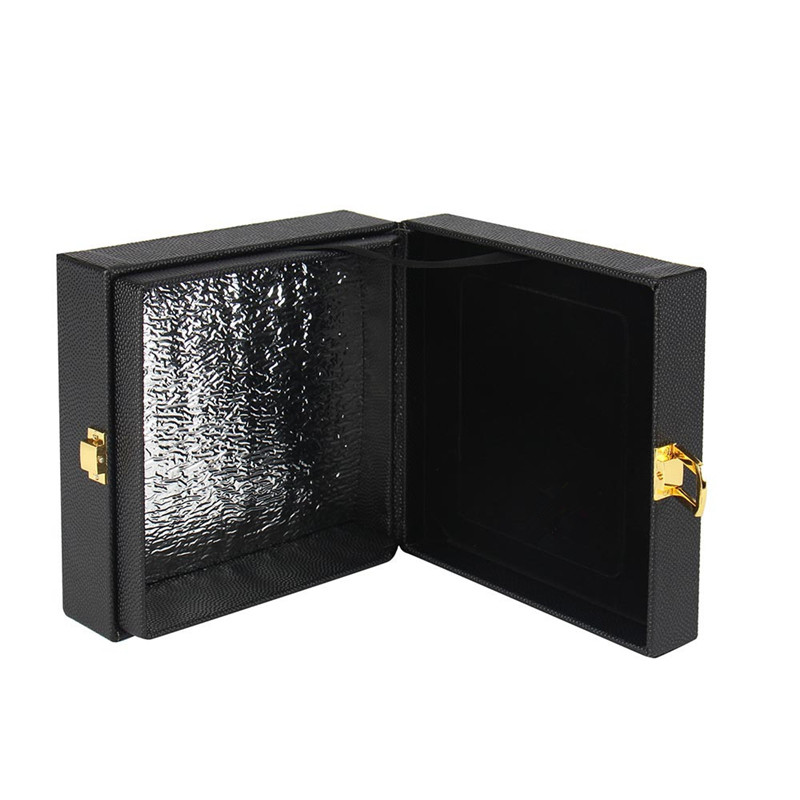 PU Leather Caviar Packaging Gift Box With Gold Foil