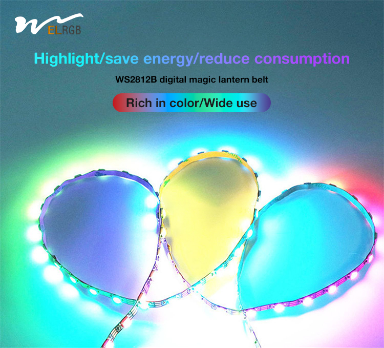 Addressable Digital RGB Flex LED Strip Light 0.3W/LED and 80 Ra Color Rendering Index