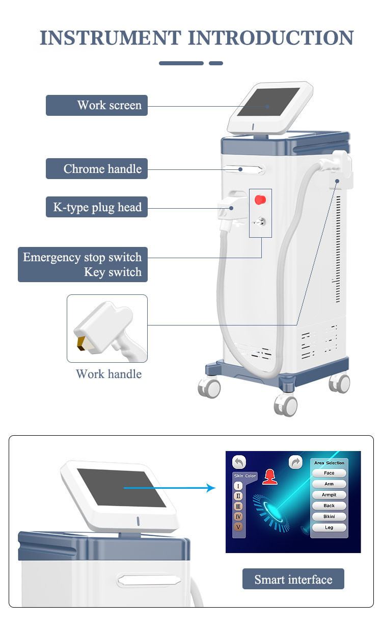 Newest Diode Laser 808 nm Alma Soprano ICE Diode Laser Hair Removal Machine Price