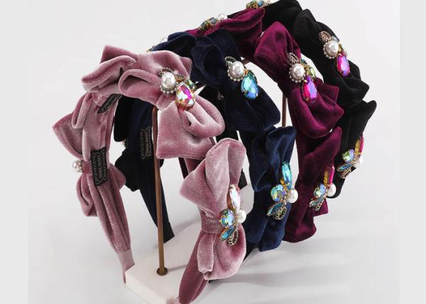 Fashion personality bow flannelette headbands elegant exquisite flash drill