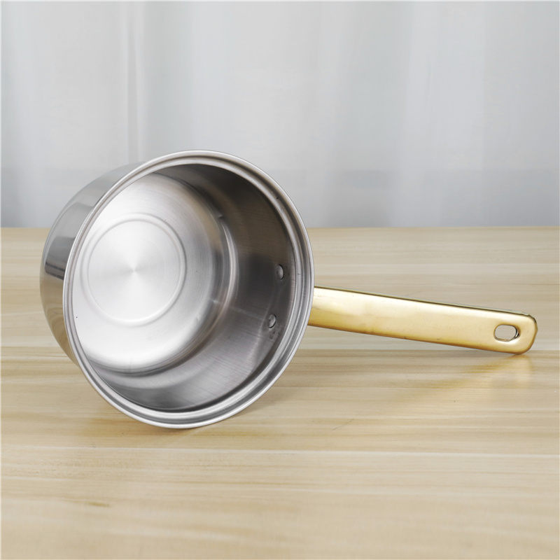 High Quality Kitchen Cooking Pot Set 12 Pcs Stainless Steel Cookware Set With Golden Handle