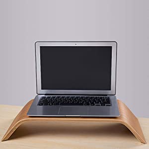 Bent Wood Stand Desktop Computer Universal Wooden Stand Dock Holder Display Bracket for PC Notebook Laptop