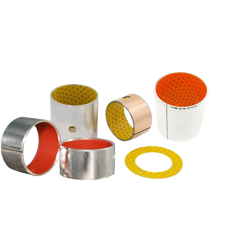 thin-walled split seam steel backing journal bearings | self-lubricating bearings red orange