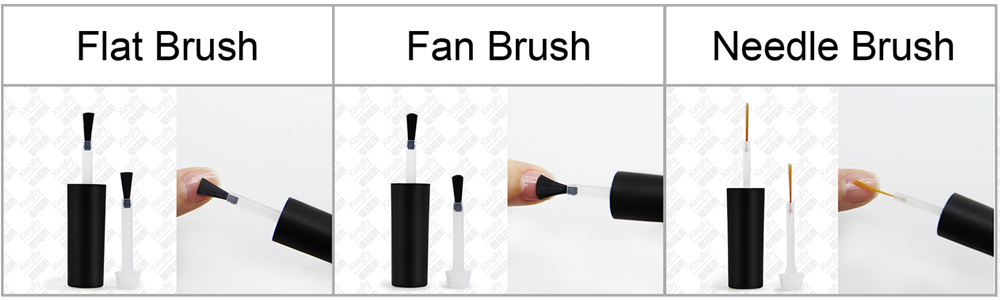 Plastic Nylon Brush On Nail Polish Replacement White and Grey