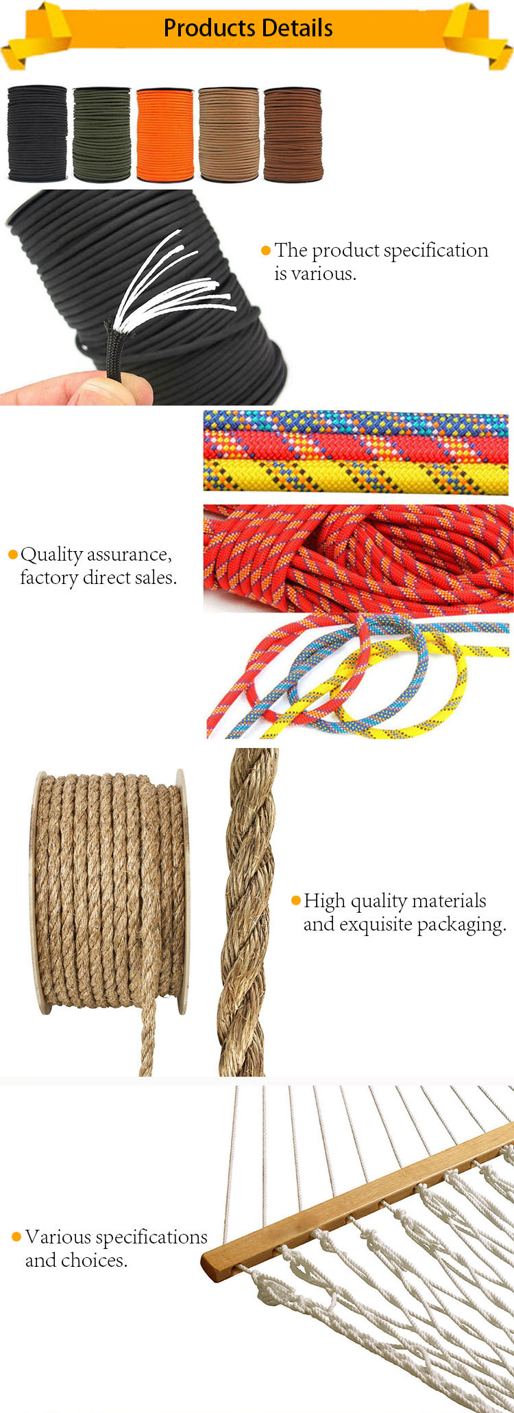 14mm16mm Braided Rope Polypropylene PP Danline Mooring Ropes with Eco-Friendly Material