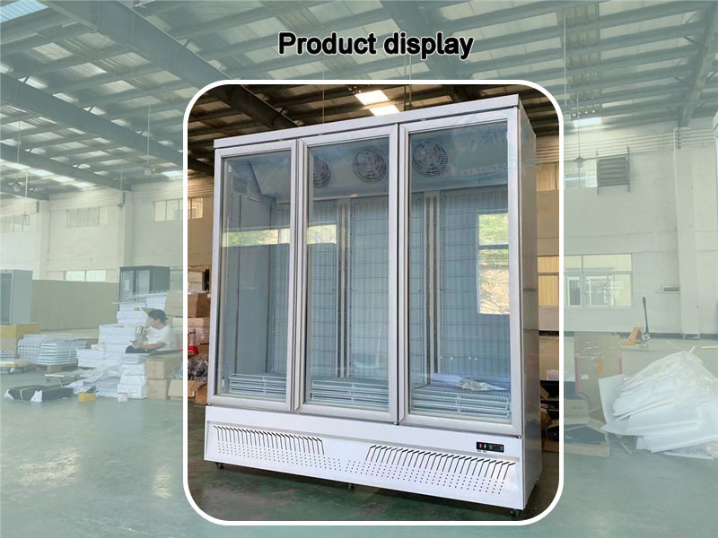 Commercial Supermarket Chiller Glass Door Upright Display Refrigerator And Freezer