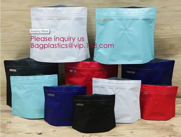 Biodegradable Foil Square Bottom Gusseted Bag, Flat Bottom Gusset Coffee Bag with Degassing Valve,gusset packaging bag f