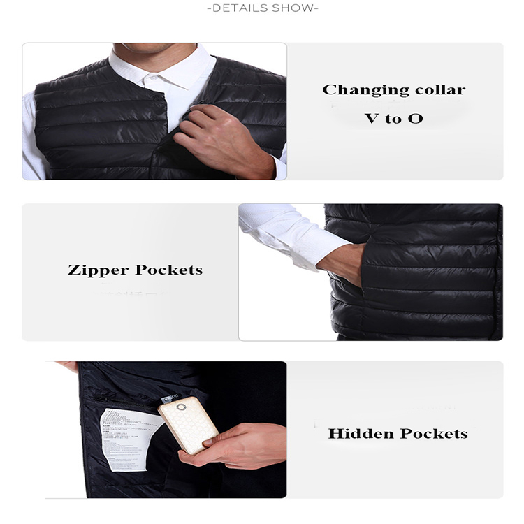 Polyester Heated Waistcoat Adjustable Women Heated Massage Vest Electric Heating Vest