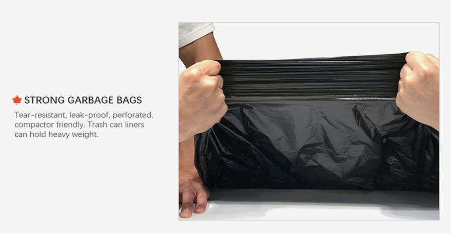 8 Gallon Beige Drawstring Kitchen Trash Bags Plastic White Clear Surface Handling