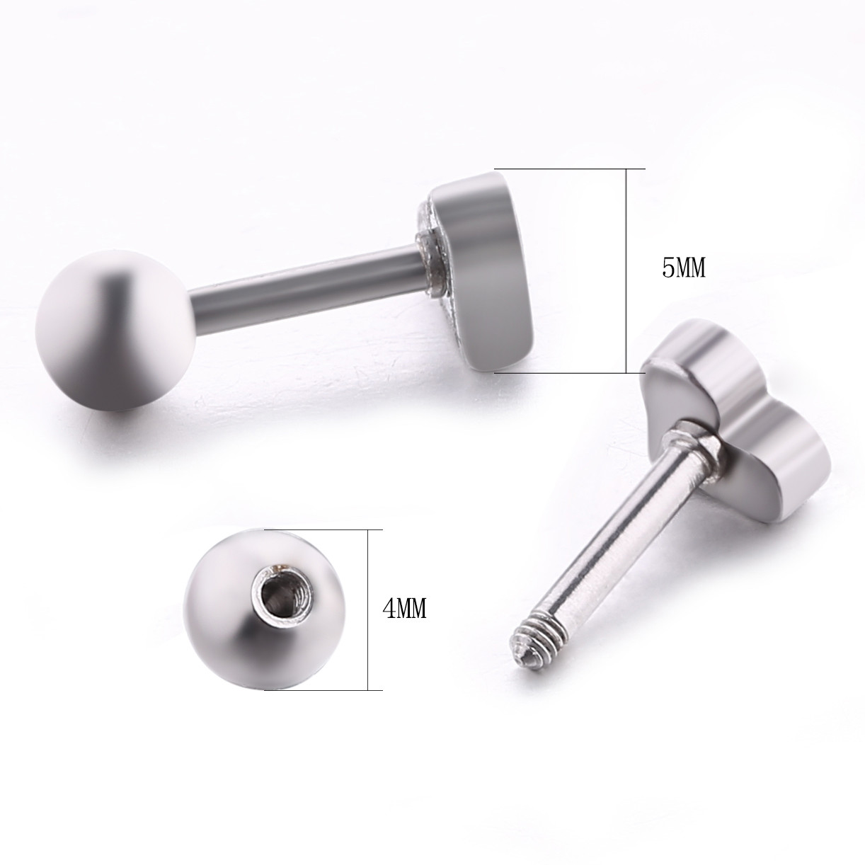 Europe hot sale body piercing jewelry heart shaped stud earrings for women