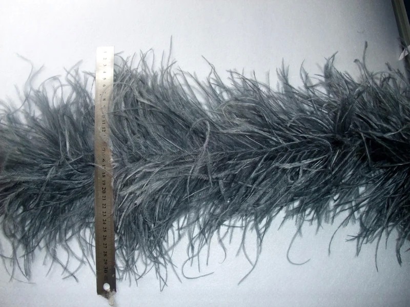 Ostrich Feather And Maraoub Party Feather Scarf 2 Yards Length