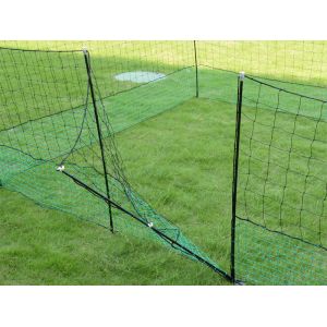 12 M Chicken Net Fence Kit With Gate Double Pointed Posts in Green with