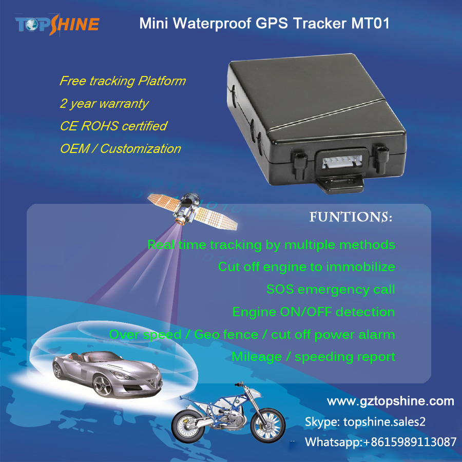 650mAh Waterproof Free Car Security Tracking Device Anti Theft GPS For Car MT01