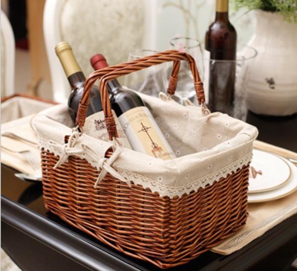 Handmade Natural Willow Wicker Picnic Basket Cheap Lunch Bags Hot sale products