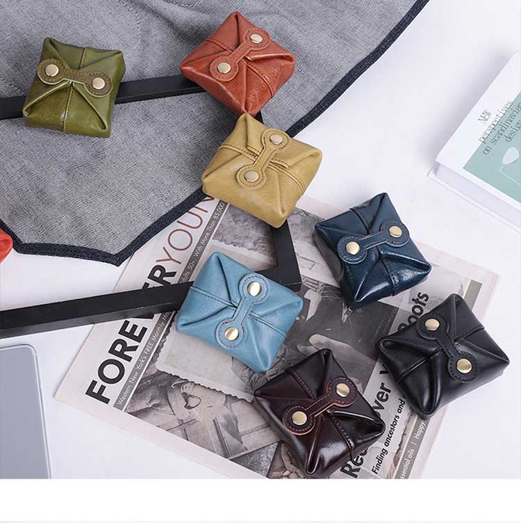 Handmade Porte Monnaie Cuir Ladies Small Retro Jewelry Storage Pouch Custom Logo Money Pocket Bag for Daily Life