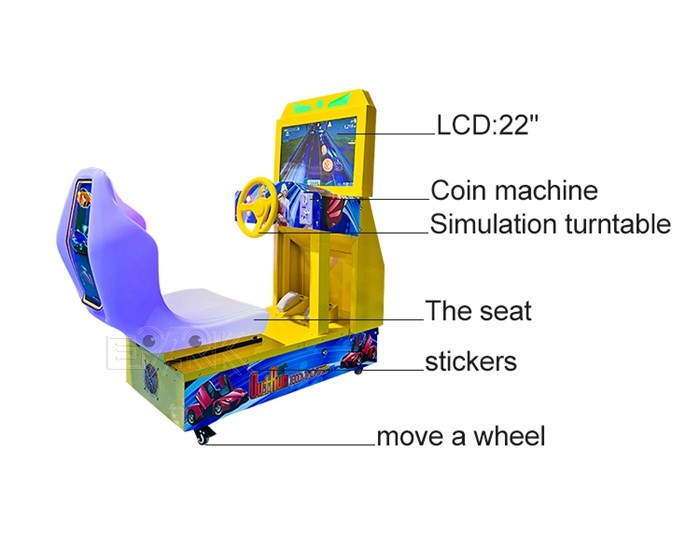 Metal Cabinet Kids Outrun 22" Arcade Racing Simulator Equipment For Sale