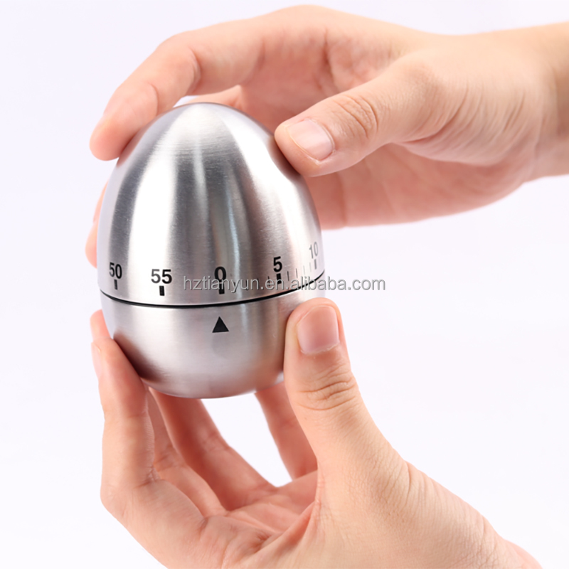 Stainless Steel Vintage Hourglass Egg Shaped Kitchen Timer