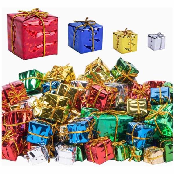 Quality Xmas Tree Foil Mini Gift Box Ornaments Hanging Decorations for sale