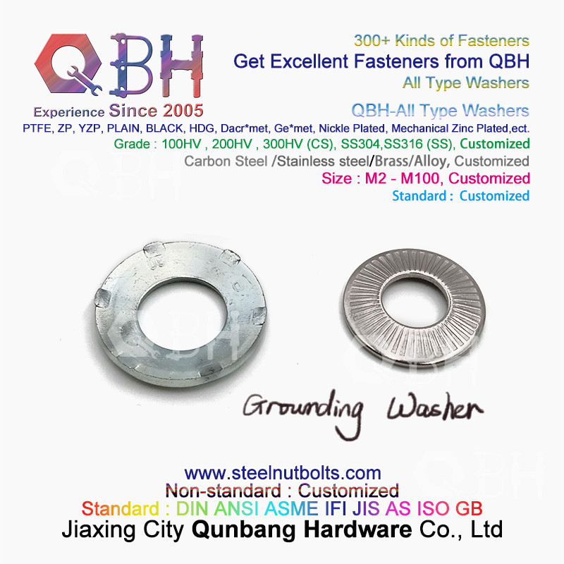 QBH DIN125 DIN127 F436 F436M F959 F959M DIN434 DIN436 NFE25-511 All-Type Flat Spring Tapered Toothed Round Square Washer